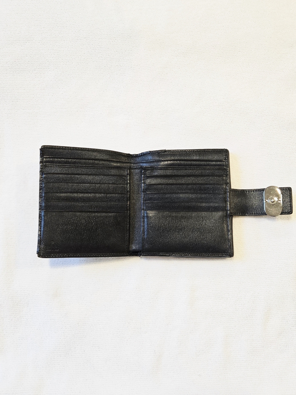 Gucci Black Leather Wallet with Silver G Buckle With Box - Picture 12 of 16